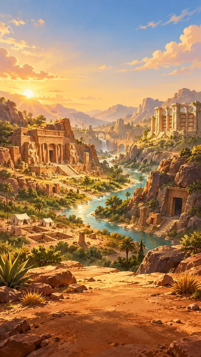 Lost Empires golden valley, archaeological ruins, and excavation camps